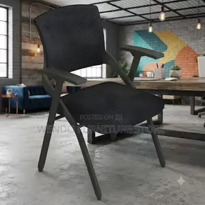 Office Chairs; Foldable Black Office Chair With Armrest