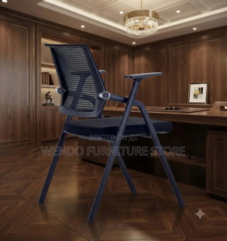 Office Chairs; Foldable Black Office Chair With Armrest