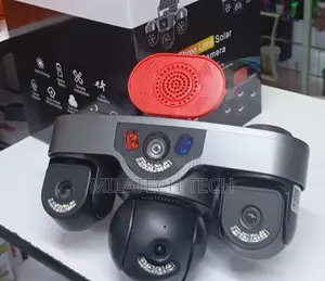 4G Triple Lens Solar Camera | 360° PTZ | Siren Alarm | Night Vision