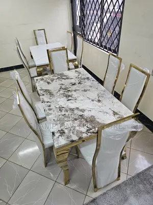 White Marble Dining Table Set