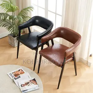 Dining Chairs; Round Back Leather Chair