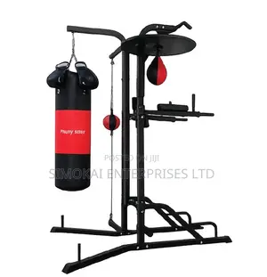 4-in-1 Boxing Stand: Heavy Bag, Speed Bag Dip Station