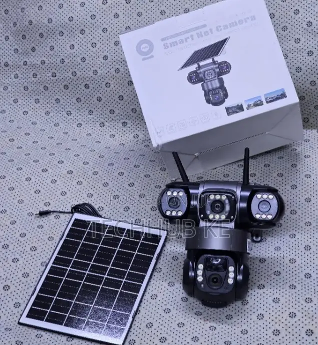 Solar Powered 4G PTZ Camera Triple Lens 360° CCTV Camera