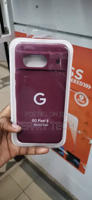 Printed "G" Logo and Text That Reads "GO Pixel 8 Silicone Case"