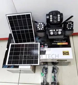 V380pro 4G Triple Lens Dual Panel Solar Camera Colored Vision 3Lens