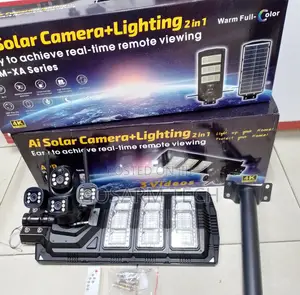 450W Dual Lens Wifi Solar Powered V380 Ai CCTV Floodlight Camera