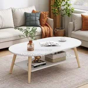 2 Tier Coffee Table With Storage Shelf/Center Table Wood