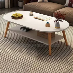 2 Tier Coffee Table With Storage Shelf/Center Table Wood