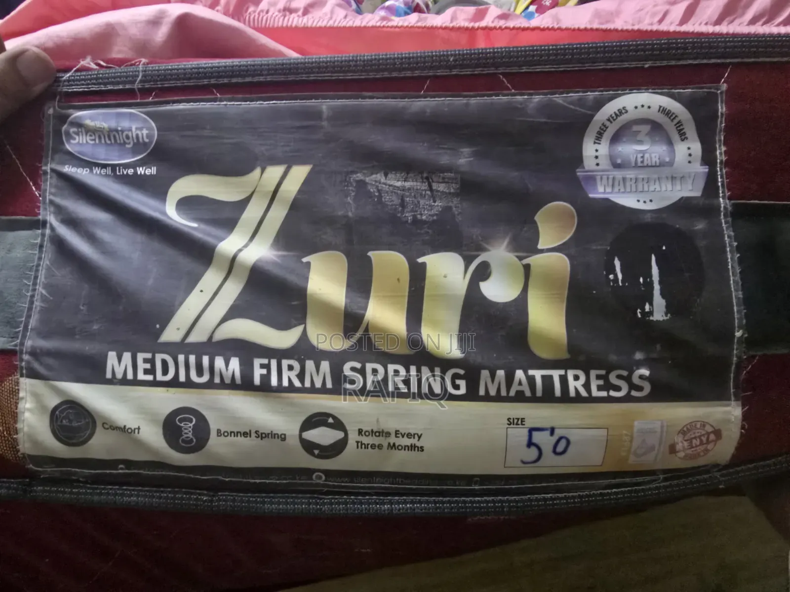 Solid Mvule Wood 5x6 Bed + Silentnight Zuri Spring Mattress