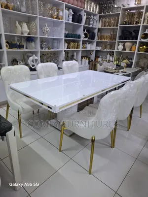 White and Gold Dining Set
