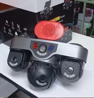 4G SIM Solar Security Camera 3 Lens With Alarm Night Vision