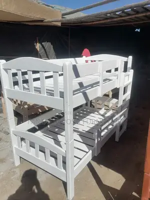 4x6 White Wooden Double Decker | Bunk Bed in Nairobi: Free Delivery