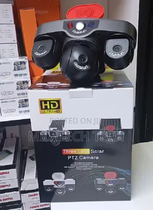 4G Solar CCTV Camera Triple Lens With Human Tracking Siren