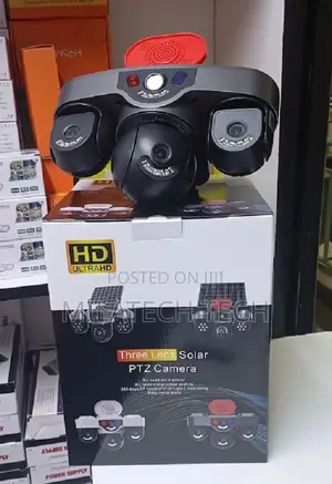 4G Solar Surveillance Camera 3 Lens With Siren Remote Monitoring