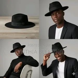 Fashion Fedora Hats Black Wide Brim