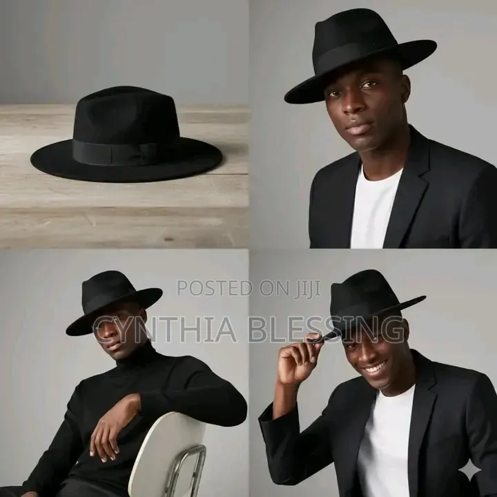 Fashion Fedora Hats Black Wide Brim