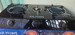AILYONS 3 Burner Glass Top Gas Cooker Infrared Double Burner AB3