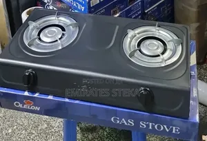 OLELON 2-Burner Gas Cooker - Stainless Steel, Black, Auto Ignition,