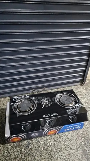 AILYONS NEW Efficient 3 Burner Glass Top Gas Cooker Infrared Double