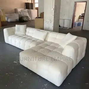 7-Seater Bubble L-Shaped Sofa — White Luxury Comfort