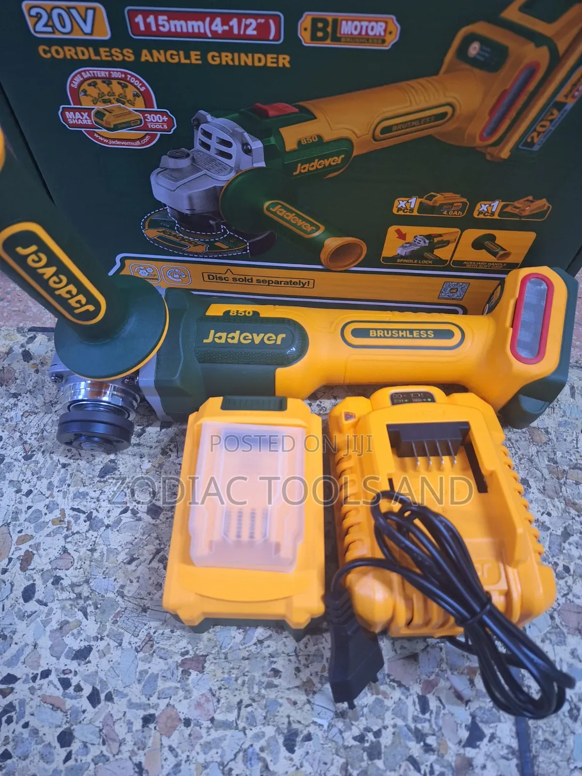 Jadever 20v Cordless Angle Grinder