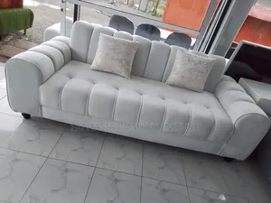 White 3 Seater Sofa + Free Delivery
