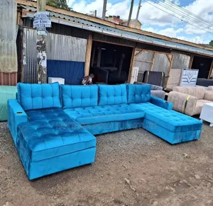 Blue U-Shaped Sofa (8-Seater)