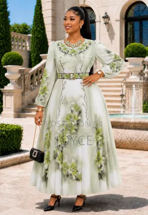 Chiffon Long Flowered Dress