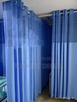 Blue Hospital Curtains Available