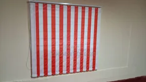 Red and White Mixture Vertical Window Blinds