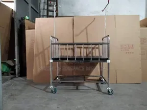 Quality Stainless Steel Baby Crib With Wheels / Baby Cot