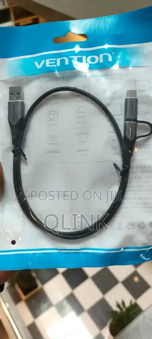 Vention USB 2.0 a Male to 2-in-1 Micro-B USB-C Male 3A Cable