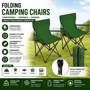 Portable Folding Camping Chair With Cup Holder for Outdoor Travel Use