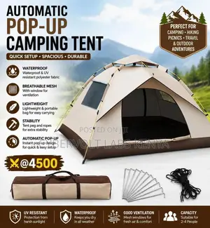 Automatic Pop Up Waterproof Camping Tent 2-4 Person With Carry Bag