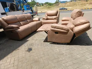 King Size Brown Recliner 3 2 1 Seater