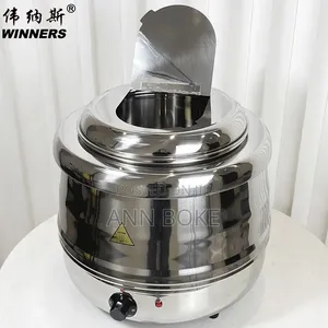 Pure Stainless Steel 10 LTRS Electric Soup Warmer Tureen Kettle