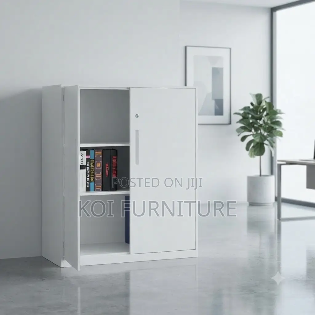 Office Cabinet; White Two Doors Executive Home Office Credenza