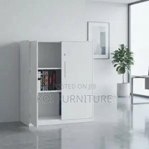 Office Cabinet; White Two Doors Executive Home Office Credenza