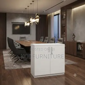Office Cabinet; White Two Doors Executive Home Office Credenza