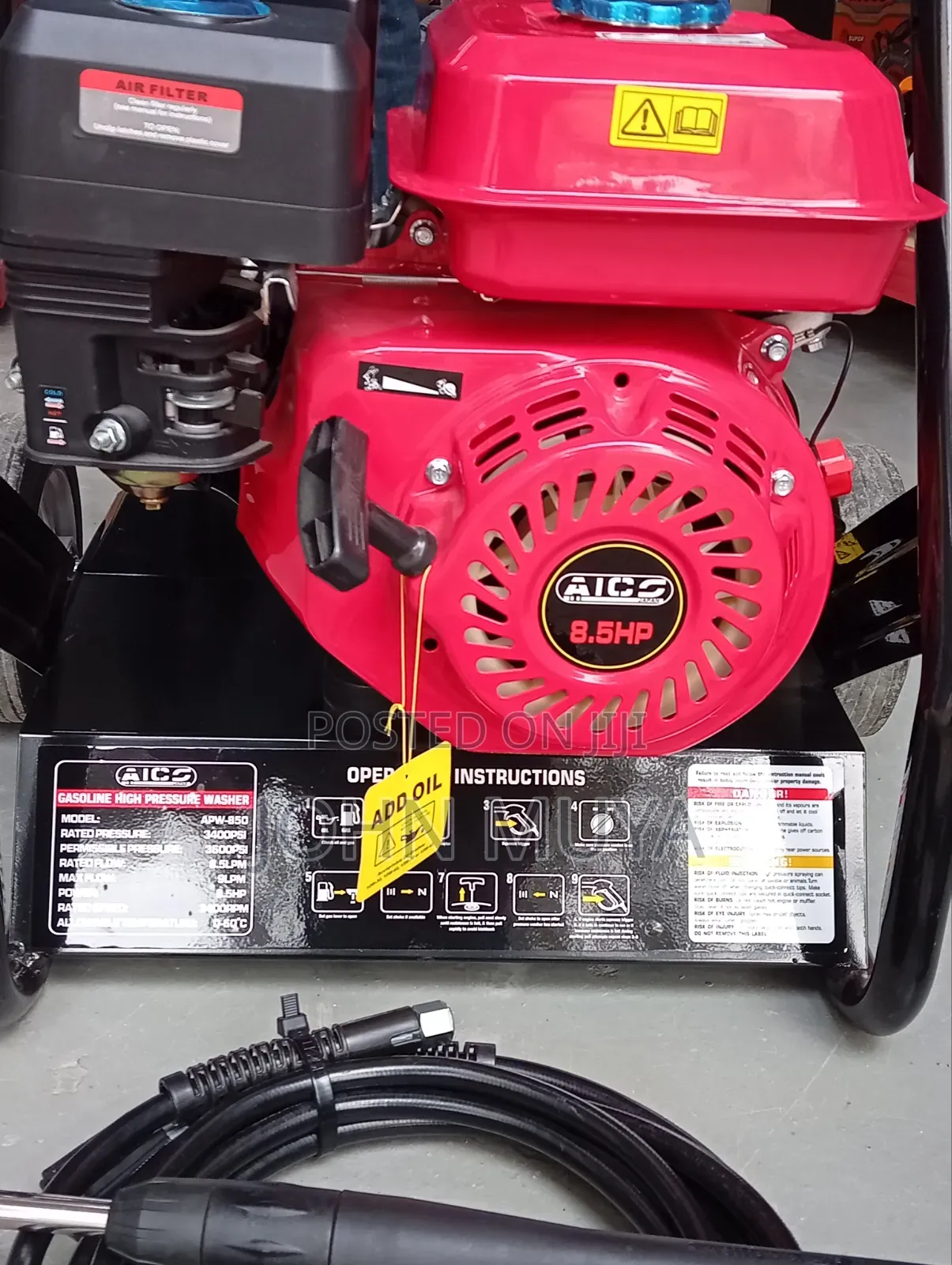 High Pressure Washer/ Petrol Driven With a 8.5Hp Engine