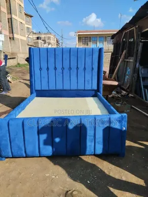 Blue Fully Upholstered Bed 5by6 ( Chester Bed)