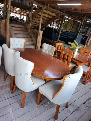 6-Seater Dining Set Tufted Chairs