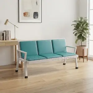 Office Bench; Three Seaters Leather Reception Padded Bench
