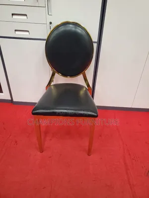Oval Back Black Gold Dining/Event Chair