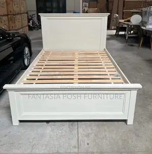 5x6 White Wooden Bed Frame in Utawala: Pay on Delivery
