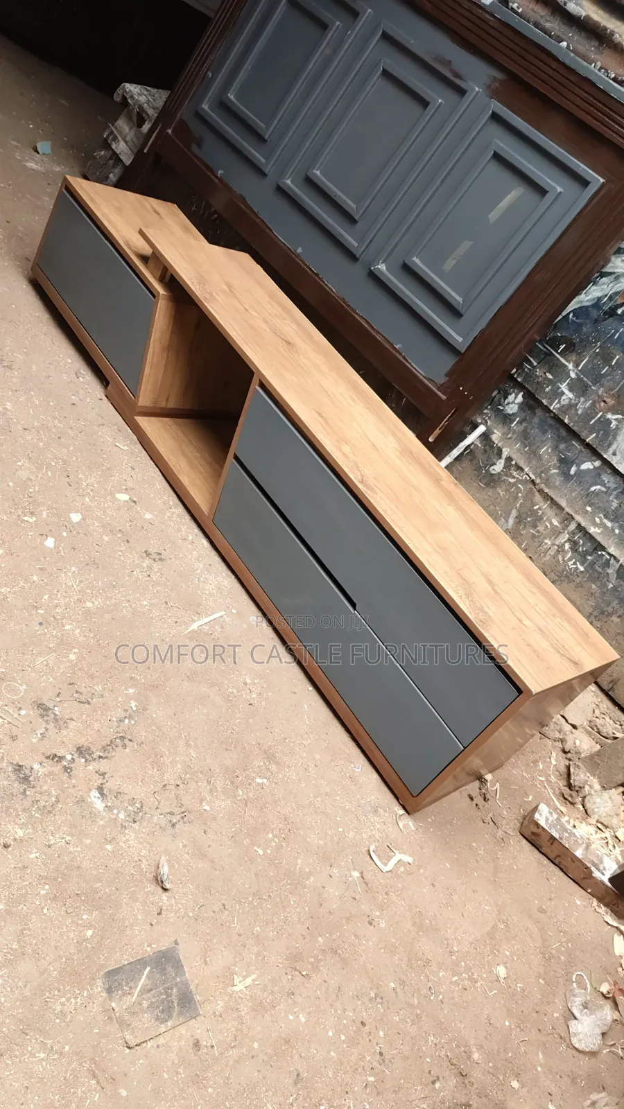 TV Stand Showcase, Overlay Design , 6.5 Ft Long