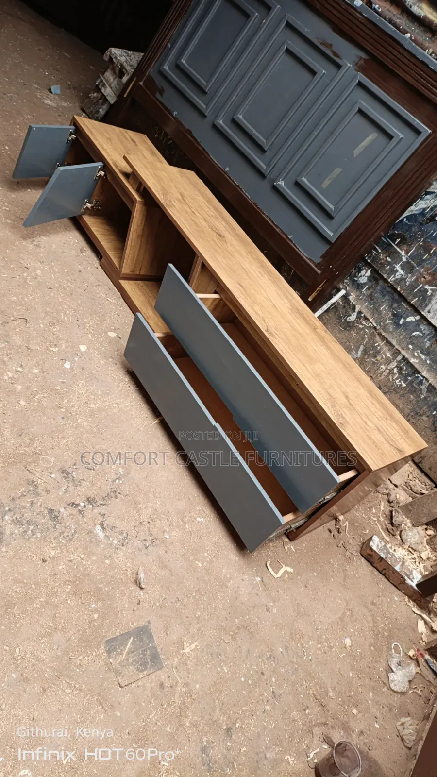 TV Stand Showcase, Overlay Design , 6.5 Ft Long