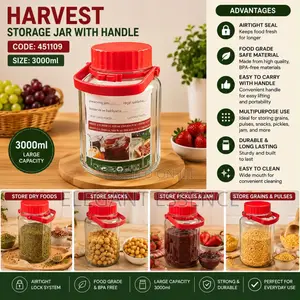 Harvest Storage Jar With Handle-3l