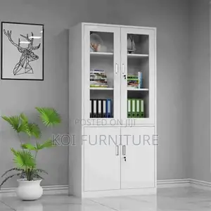 Office Cabinet : White 2-Door Metallic Office Filing Cabinet