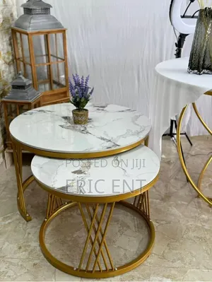 Modern Luxury 2in1 Pure Marble Nesting Tables